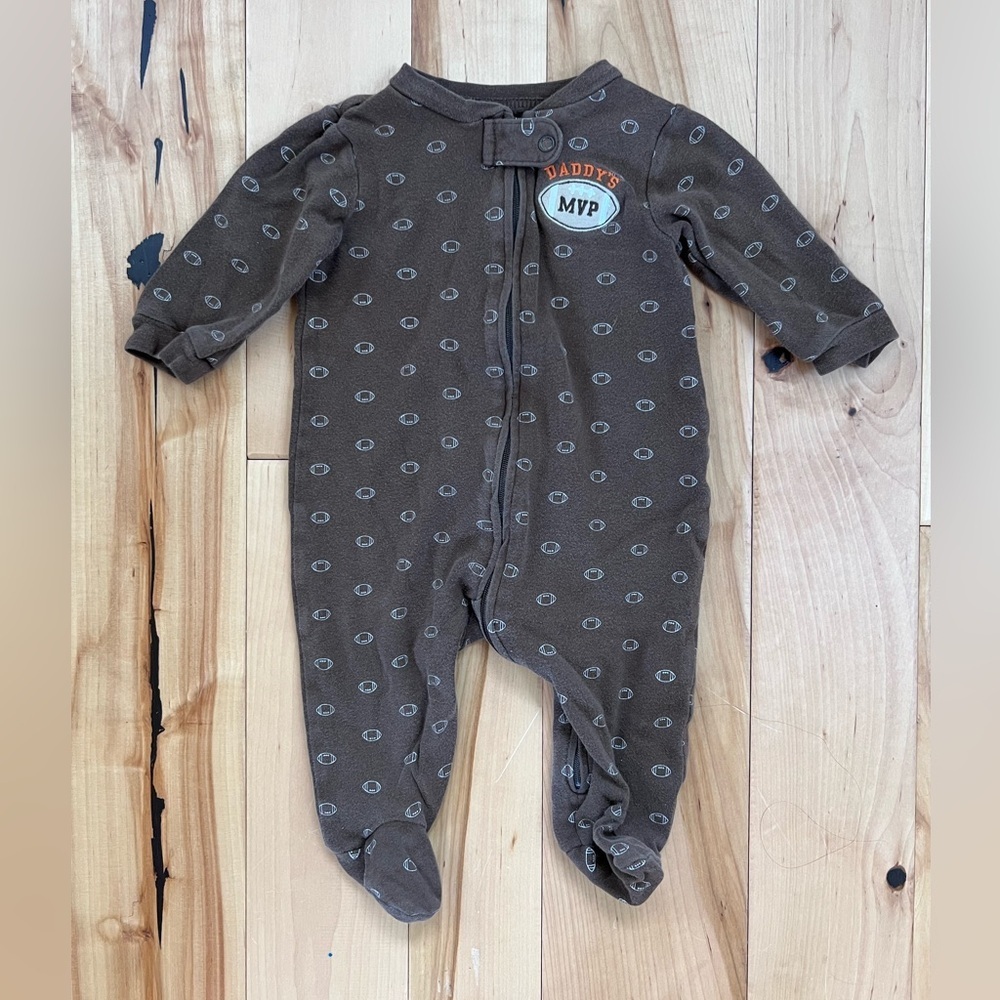 Carter's Brown Football MVP Footie Pajamas